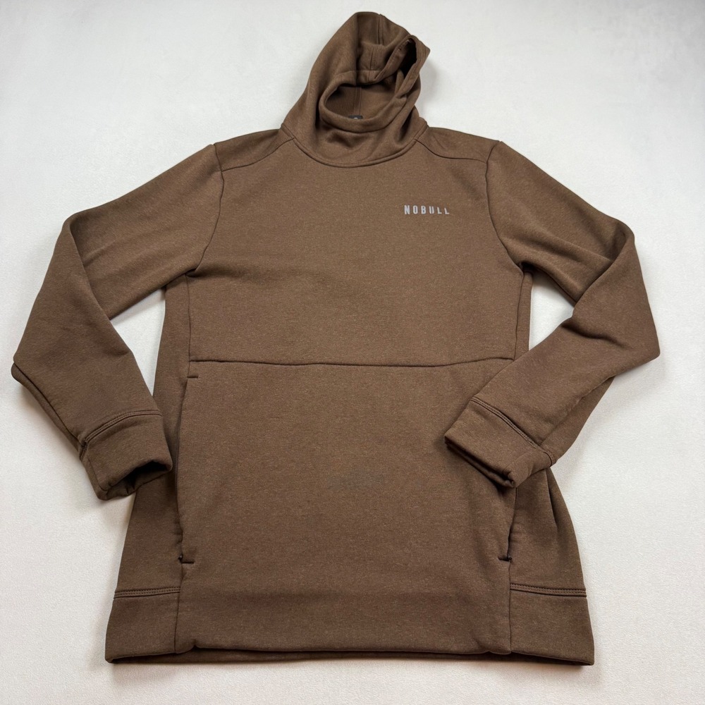 NOBULL Coffee Heathered Scuba Hoodie Pullover Brown Medium WMN